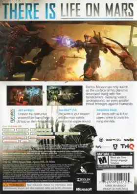 Red Faction Armageddon (USA) box cover back